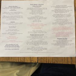 aunt belle’s kitchen - The menu