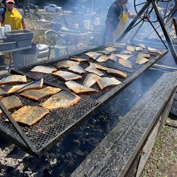 World's Largest Salmon BBQ - One of the BBQ pits - Barbeque Near Me - Fort Bragg, California