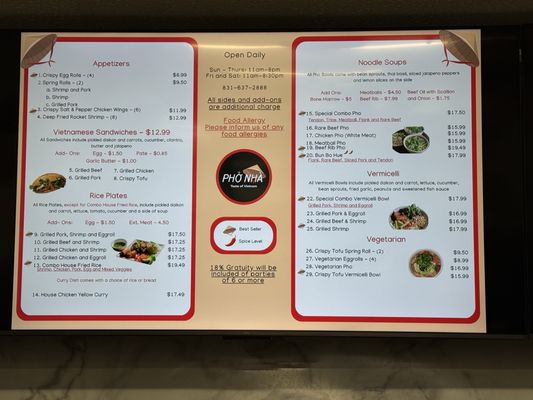 Menu photo 4 Pho Nha Hollister, CA