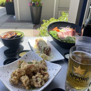 C U Sushi - Unagi Donburi, chicken kaarage, hamachi salad, Mango Crunch Roll - Sushi Bars Near Me - Carmel-by-the-Sea, California