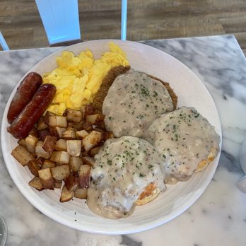 Crust Kitchen - Chicken fried steak w substitute baskets and gravy for toast. - Pizza Near Me - San Diego, California Crust Kitchen - Chicken fried steak w substitute baskets and gravy for toast. - Pizza Near Me - San Diego, California