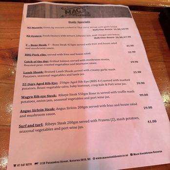 Mac's Steak House - Steakhouses Near Me - Rotorua, BOP