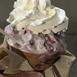 Amorino Gelato - My Blueberry Cheesecake Gelato with whip cream . OMG!!!!