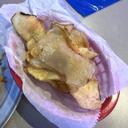 Chips weren't cooked all the way and still mushy. Chips weren't cooked all the way and still mushy.
