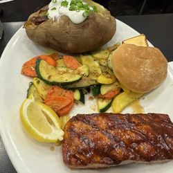 The Last Frontier Casino Restaurant - Honey glazed salmon!!