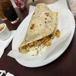 Minios - My husband was excited over how much food there was in his burrito. And yes he ate every bite.