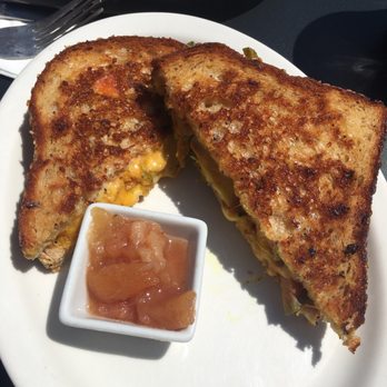 Fat Cat Coffee Works - Grilled cheese with roasted veggies. Not your normal grilled cheese-- very unique flavors. Highly recommend! - Coffee & Tea Near Me - New Glarus, Wisconsin