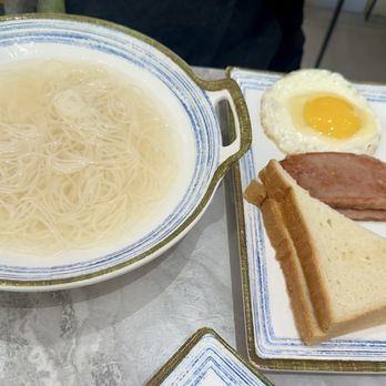 1480 HK Café - Combo B with vermicelli, Spam, egg, toast and milk tea. - Hong Kong Style Cafe Near Me - Douglaston, New York 1480 HK Café - Combo B with vermicelli, Spam, egg, toast and milk tea. - Hong Kong Style Cafe Near Me - Douglaston, New York