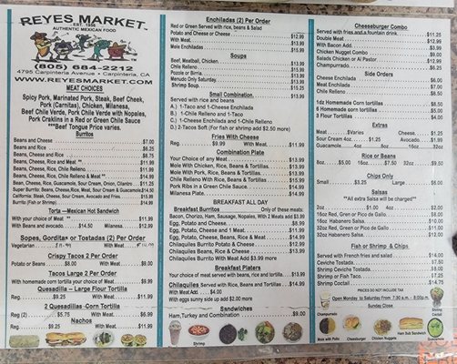 Menu photo 4 Reyes Market Carpinteria, CA