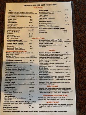Menu photo 1 Eastfield Bar & Grill Charlotte, NC Menu photo 1 Eastfield Bar & Grill Charlotte, NC