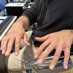Boyfriend's first manicure at Park Slope Nails! He loved it!
