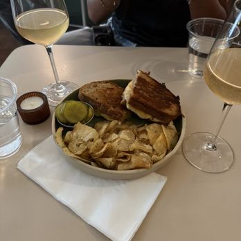 third place - grilled cheese with prosciutto & fig jam + orange wine - Wine Bars Near Me - Costa Mesa, California