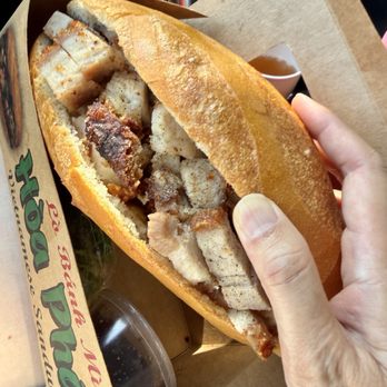Banh Mi Hoa Phat - Crispy Pork Belly sando with extra meat. - Vietnamese Near Me - San Gabriel, California