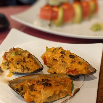 Domodachi - a plate of stuffed mussels - Sushi Bars Near Me - Rutherford, New Jersey Domodachi - a plate of stuffed mussels - Sushi Bars Near Me - Rutherford, New Jersey