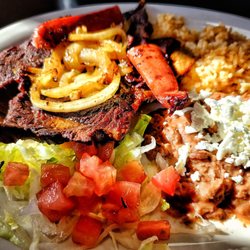 Marcos Authentic Mexican Food - Carne Asada plate...it was good, I only wish the steak was not so well-well-done....too toasty! I like it more juicy.