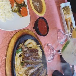 Steak fajitas and House Margarita Steak fajitas and House Margarita
