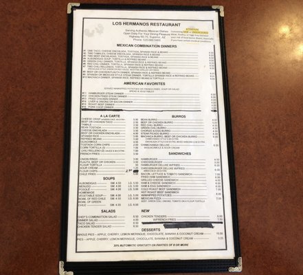 Menu photo 5 Los Hermanos Restaurant & Lounge Superior, AZ