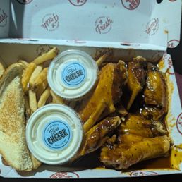 6 wings ( Korean BBQ) & fries