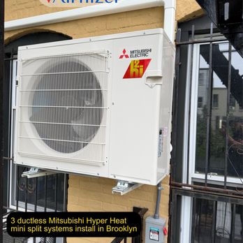 Airnizer HVAC - 8 zones 3 Mitsubishi Hyper Heat ductless mini split systems install in Brooklyn - Heating & Air Conditioning/HVAC Near Me - Brooklyn, New York Airnizer HVAC - 8 zones 3 Mitsubishi Hyper Heat ductless mini split systems install in Brooklyn - Heating & Air Conditioning/HVAC Near Me - Brooklyn, New York