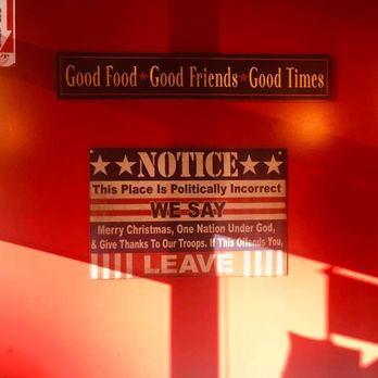 Fina Estampa - Oddly combative bigoted sign. Would not have come here if I had seen this photo. - Seafood Near Me - Chatsworth, California Fina Estampa - Oddly combative bigoted sign. Would not have come here if I had seen this photo. - Seafood Near Me - Chatsworth, California