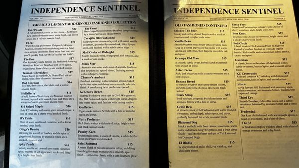 Menu photo 1 The Sentinel Room Independence, MO Menu photo 1 The Sentinel Room Independence, MO