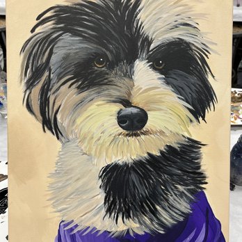 Purple Easel - My dog Kobe! - Paint & Sip Near Me - Ontario, California Purple Easel - My dog Kobe! - Paint & Sip Near Me - Ontario, California