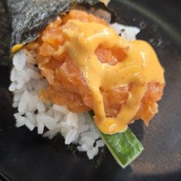 Spicy Salmon Hand roll Spicy Salmon Hand roll
