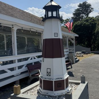 Cobie's - Cute lighthouse outside the restaurant - Fish & Chips Near Me - Brewster, Massachusetts