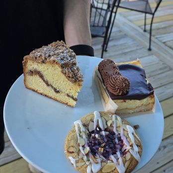 Cafe Sophie - Dessert choices during a visit (Coffee Cake, Chocolate Cheesecake, Lingonberry Almond Cookie). May 2026. - Breakfast & Brunch Near Me - Gaithersburg, Maryland Cafe Sophie - Dessert choices during a visit (Coffee Cake, Chocolate Cheesecake, Lingonberry Almond Cookie). May 2026. - Breakfast & Brunch Near Me - Gaithersburg, Maryland