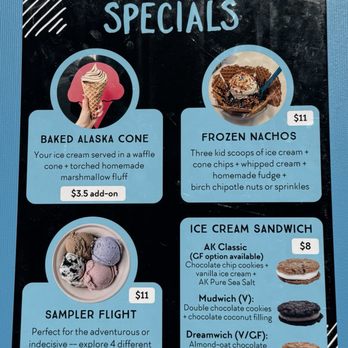 Wild Scoops - July 2025 menu - Ice Cream & Frozen Yogurt Near Me - Anchorage, Alaska