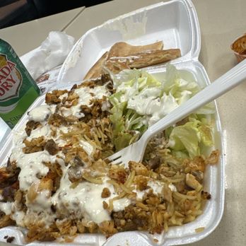 Skewers Halal - NY STYLE BEEF AND CHICKEN OVER MIXED RICE. - Halal Near Me - Chatsworth, California Skewers Halal - NY STYLE BEEF AND CHICKEN OVER MIXED RICE. - Halal Near Me - Chatsworth, California