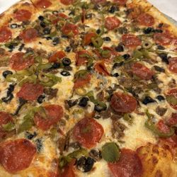Karvelas Pizza - The works pie.