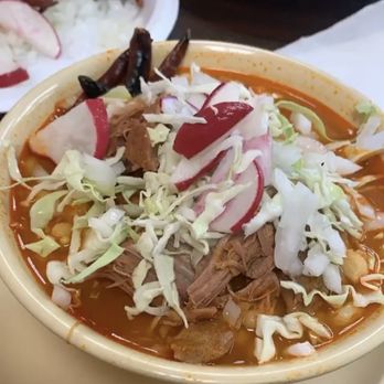 Las Chinampas - Pozole with everything   Bomb - Mexican Near Me - Whittier, California