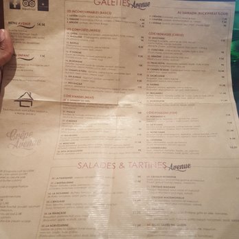 Crêpe Avenue - Menu - Creperies Near Me - Paris, 75 Crêpe Avenue - Menu - Creperies Near Me - Paris, 75