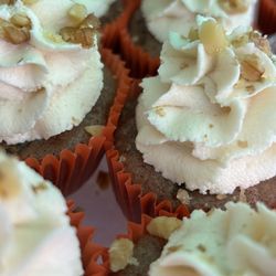 Butterfly’s Cupcakes - Carrot cupcakes with cream cheese frosting. Vegan options available.