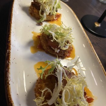 Five Kitchen & Bar - Fried Green Tomatoes. They were sweet! - New American Near Me - Cincinnati, Ohio Five Kitchen & Bar - Fried Green Tomatoes. They were sweet! - New American Near Me - Cincinnati, Ohio