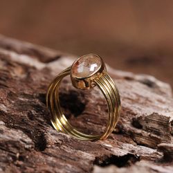 Merzatta - Our classic kinetic gold and rose cut diamond ring in a russet warm tone, perfect for fall.
