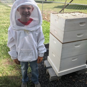 Haughville Honey - He's all suited up, ready to work the bees! - Honey Near Me - Indianapolis, Indiana Haughville Honey - He's all suited up, ready to work the bees! - Honey Near Me - Indianapolis, Indiana