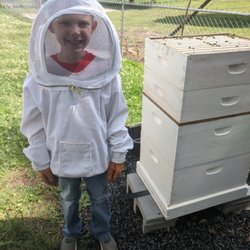 Haughville Honey - He's all suited up, ready to work the bees!