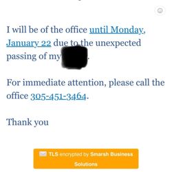 Keys Accounting & Tax - Screenshot of out of office email! One of many