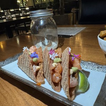 Culturas - Salmon wonton tacos - Latin American Near Me - Los Angeles, California Culturas - Salmon wonton tacos - Latin American Near Me - Los Angeles, California
