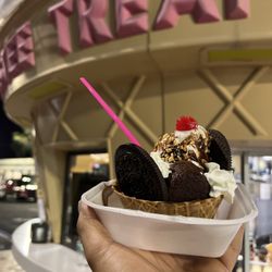 Twistee Treat - Chocolate brownie sundae in a waffle cup #winning Large is perfect size to enjoy