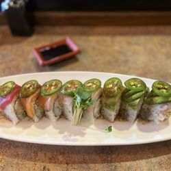 Osaka Japanese Steak & Sushi - Rainbow roll with jalapeños