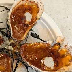 Mer-Sea pop-up - broiled oysters, smoked tomato butter, charred scallion crème