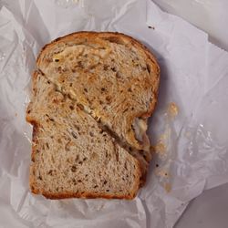 Ravage Deli - MD Crab Grilled Cheese before opening it up.
