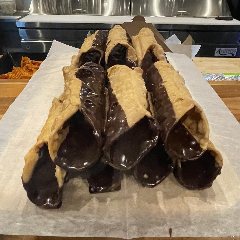 Edible Picasso - Chocolate dipped cannolis - Salad Near Me - Cape Charles, Virginia