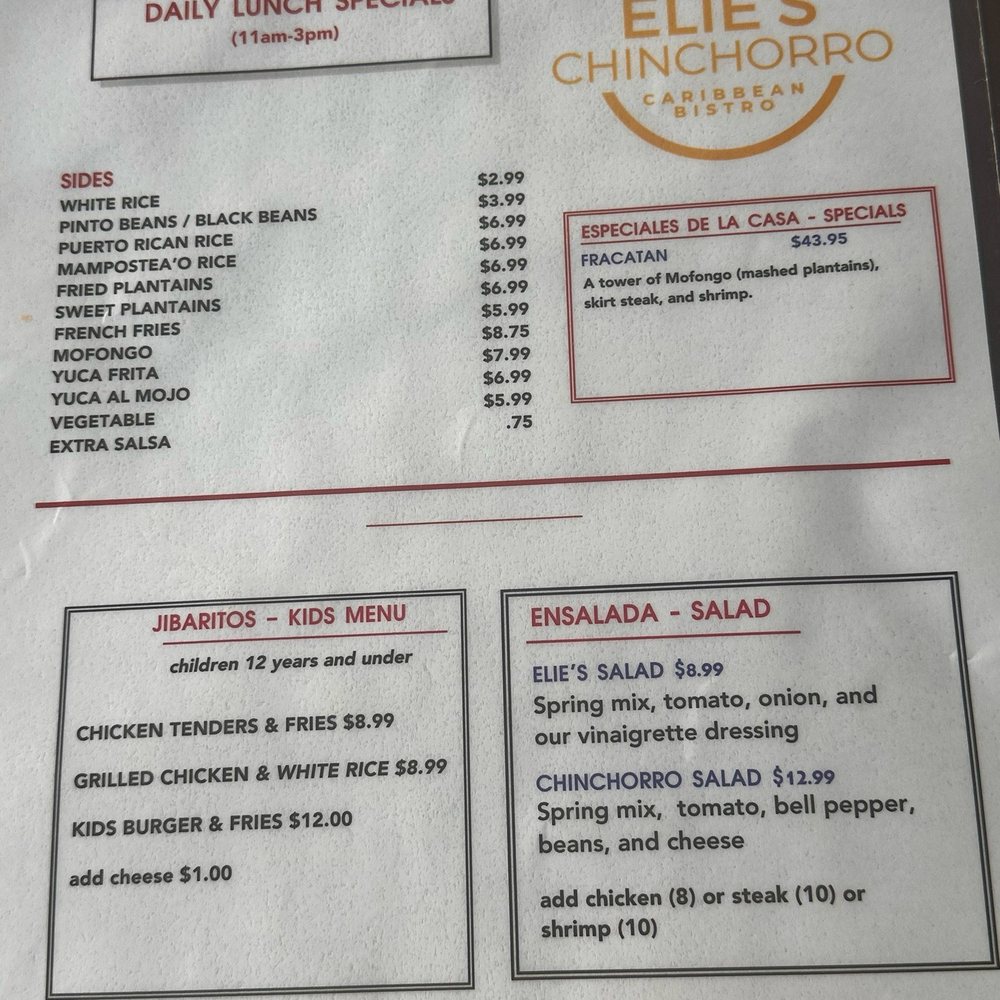 Elie’s Chinchorro - menu - Puerto Rican Near Me - Omaha, Nebraska Elie’s Chinchorro - menu - Puerto Rican Near Me - Omaha, Nebraska