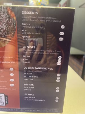 Menu photo 2 LC BBQ Moreno Valley, CA
