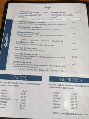 Menu photo 7 Cielo Mexican Grill Schaumburg, IL