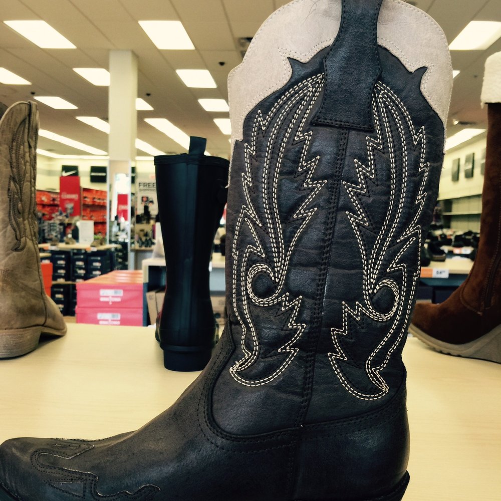 Rack Room Shoes - You be the judge - this is clearly black (note brown boot to the right). - Shoe Stores Near Me - San Antonio, Texas Rack Room Shoes - You be the judge - this is clearly black (note brown boot to the right). - Shoe Stores Near Me - San Antonio, Texas